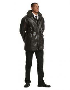 Military Leather Coat / 1069